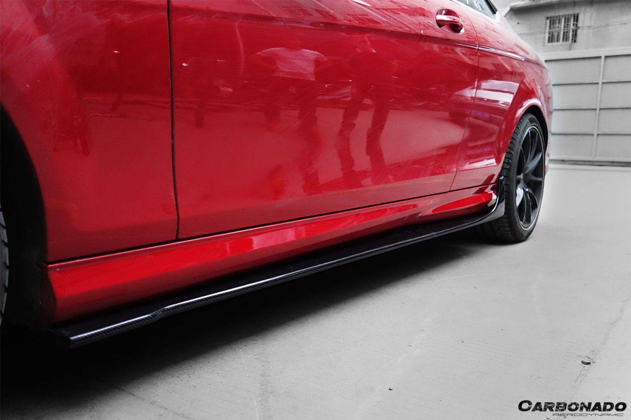 2012-2014 Mercedes Benz W204 C63 AMG C Class Coupe DP Style Side Skirts Under Board - Carbonado Aero