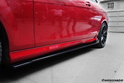 2012-2014 Mercedes Benz W204 C63 AMG C Class Coupe DP Style Side Skirts Under Board - Carbonado Aero