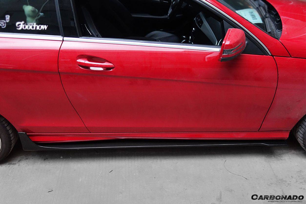 2012-2014 Mercedes Benz W204 C63 AMG C Class Coupe DP Style Side Skirts Under Board - Carbonado Aero