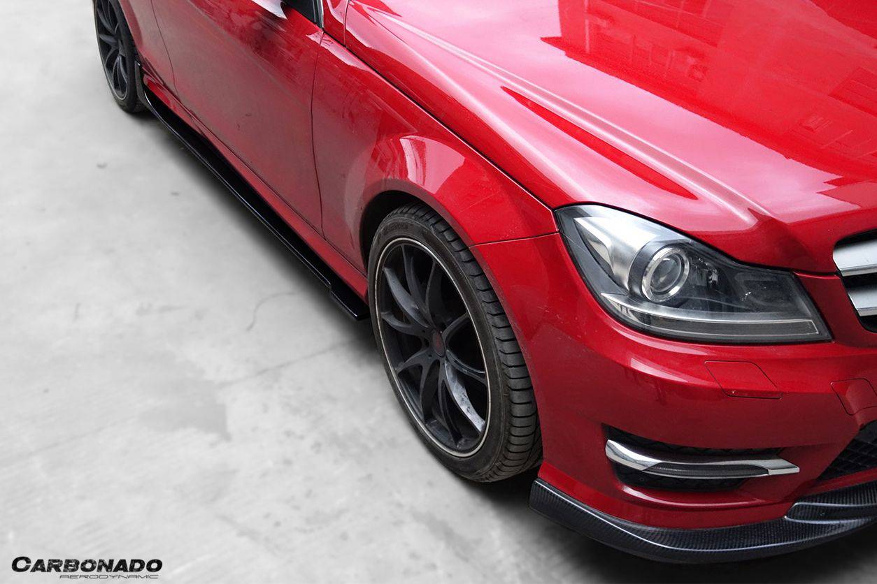 2012-2014 Mercedes Benz W204 C63 AMG C Class Coupe DP Style Side Skirts Under Board - Carbonado Aero