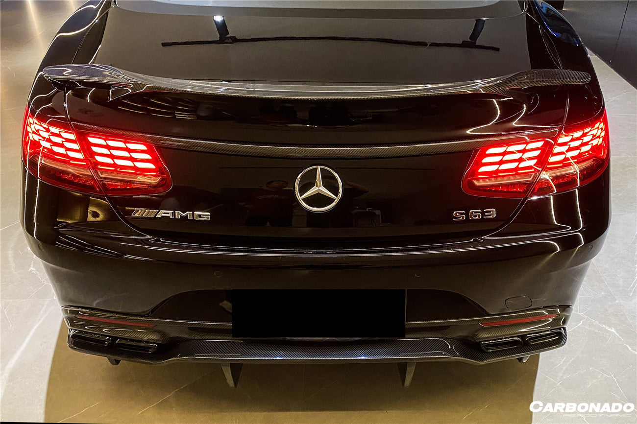 2014-2021 Mercedes Benz S Class C217 Coupe RT Style Carbon Fiber Trunk Spoiler - Carbonado