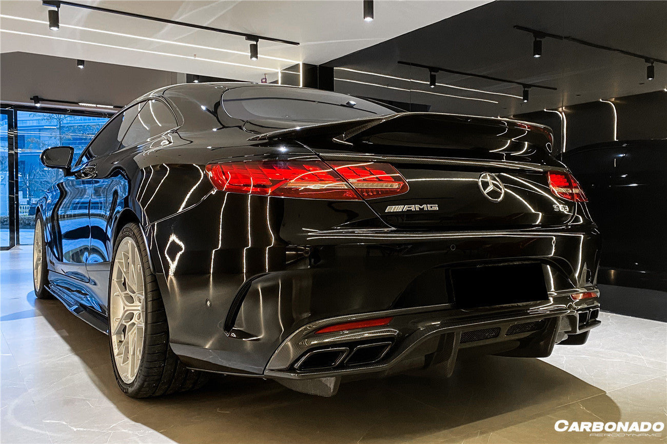2014-2021 Mercedes Benz S Class C217 Coupe RT Style Carbon Fiber Trunk Spoiler - Carbonado