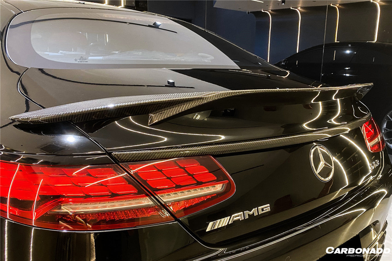2014-2021 Mercedes Benz S Class C217 Coupe RT Style Carbon Fiber Trunk Spoiler - Carbonado