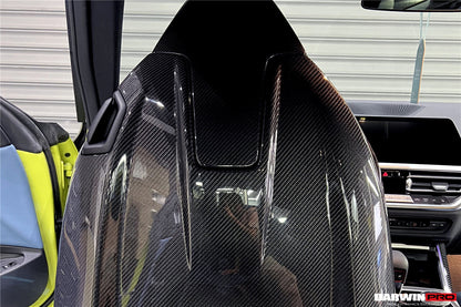 2021-UP BMW M4 G82/G83 Carbon Fiber Seat-Back Cover - DarwinPRO Aerodynamics