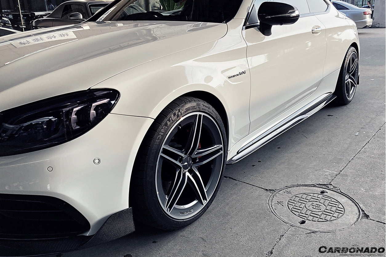 2015-2021 Mercedes Benz C-Class W205 Coupe PS Style Side Skirts - Carbonado