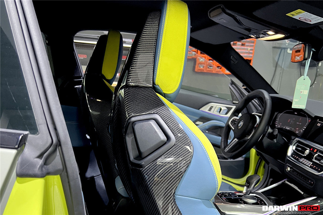 2021-UP BMW M4 G82/G83 Carbon Fiber Seat-Back Cover - DarwinPRO Aerodynamics