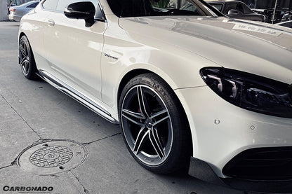 2015-2021 Mercedes Benz C-Class W205 Coupe PS Style Side Skirts - Carbonado