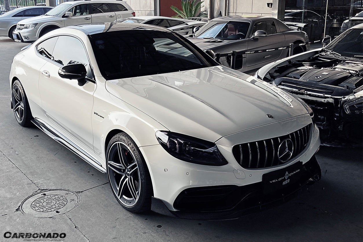 2015-2021 Mercedes Benz C-Class W205 Coupe PS Style Side Skirts - Carbonado