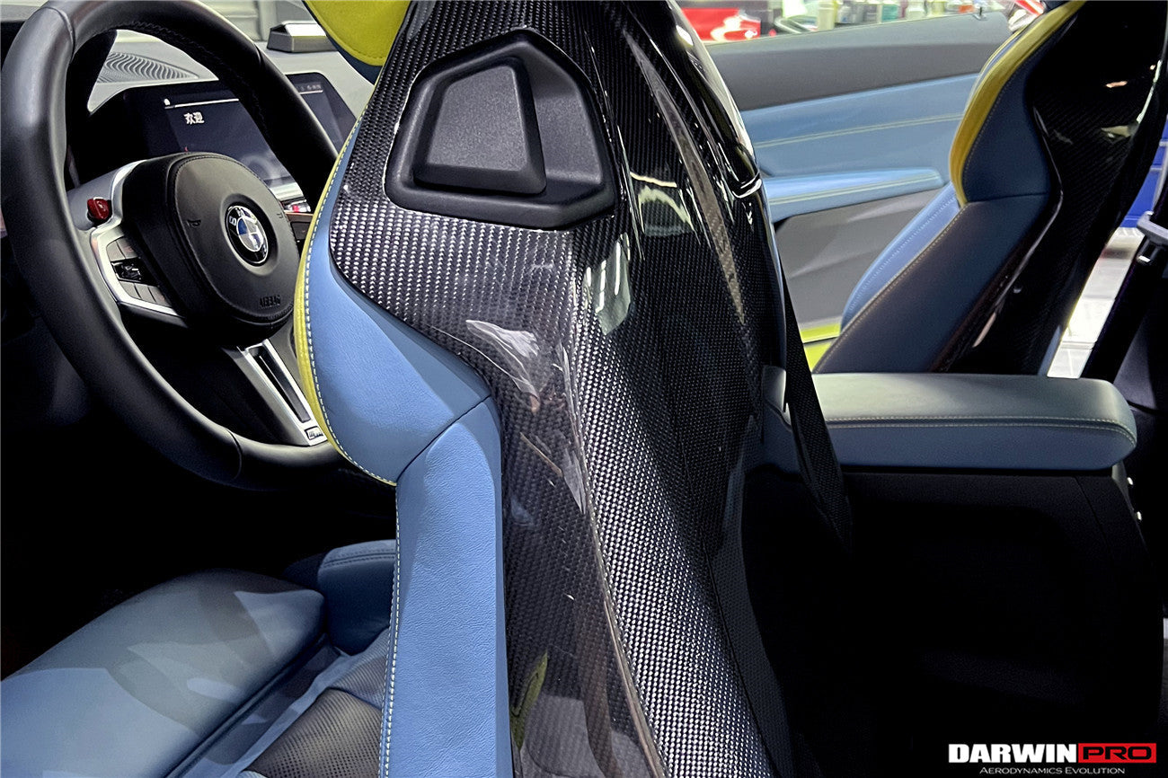 2021-UP BMW M4 G82/G83 Carbon Fiber Seat-Back Cover - DarwinPRO Aerodynamics