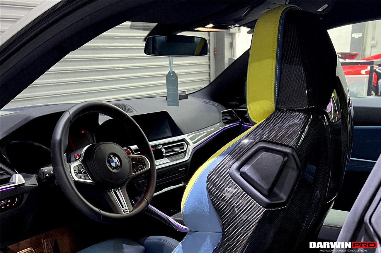 2021-UP BMW M4 G82/G83 Carbon Fiber Seat-Back Cover - DarwinPRO Aerodynamics