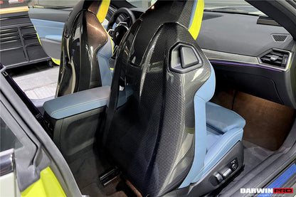 2021-UP BMW M4 G82/G83 Carbon Fiber Seat-Back Cover - DarwinPRO Aerodynamics