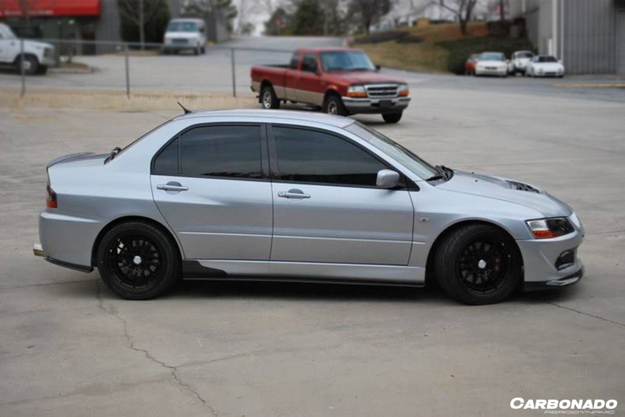 2003-2006 Mitsubishi Evolution 7/8/9 RX Style Carbon Fiber Spliter - Carbonado