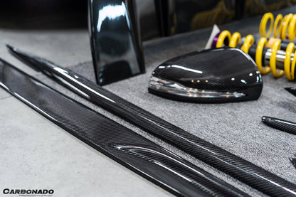 2015-2021 Mercedes Benz C-Class W205 Coupe PS Style Side Skirts - Carbonado
