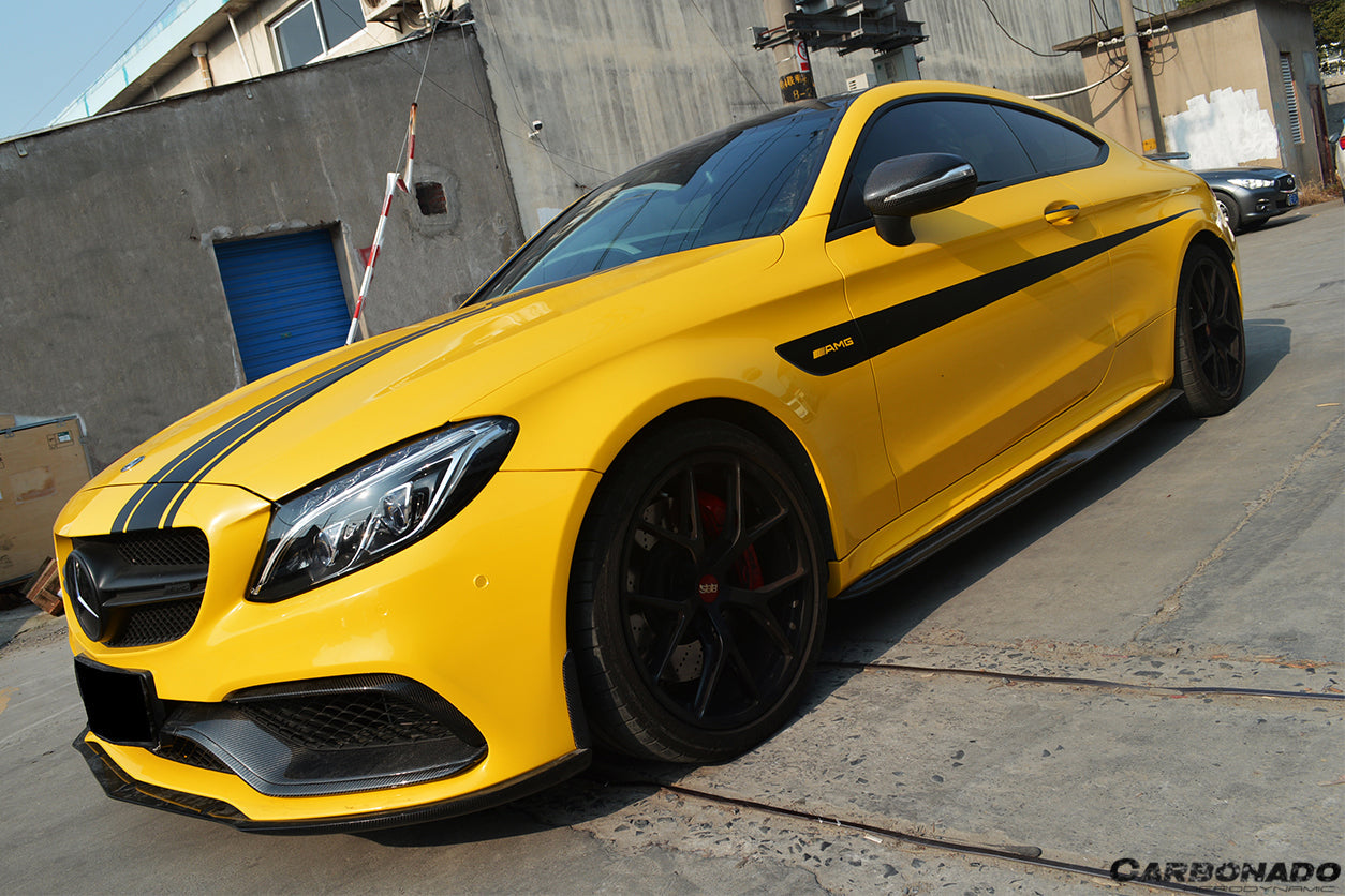 2015-2021 Mercedes Benz C-Class W205 Coupe PS Style Side Skirts - Carbonado