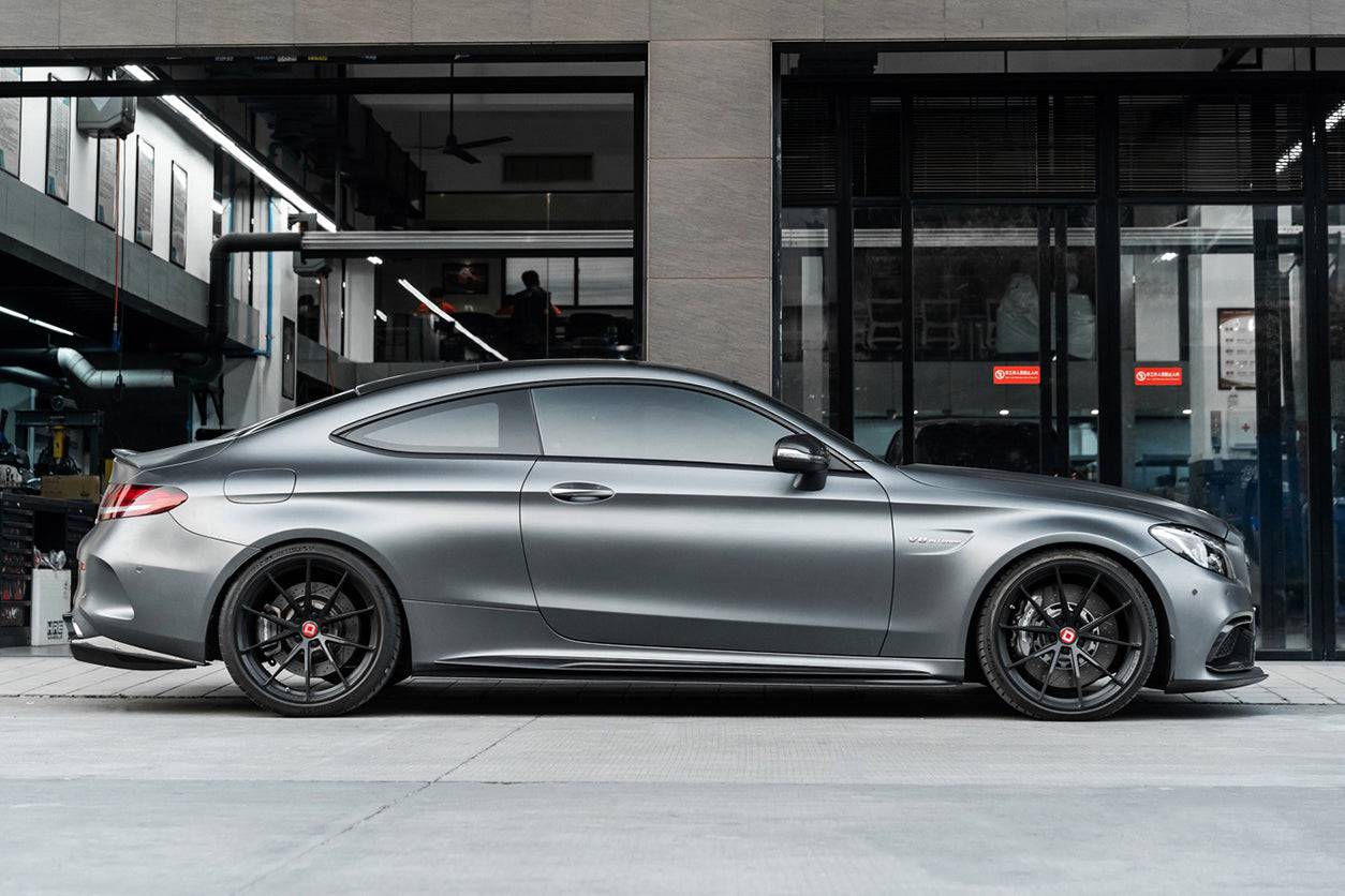 2015-2021 Mercedes Benz C-Class W205 Coupe PS Style Side Skirts - Carbonado