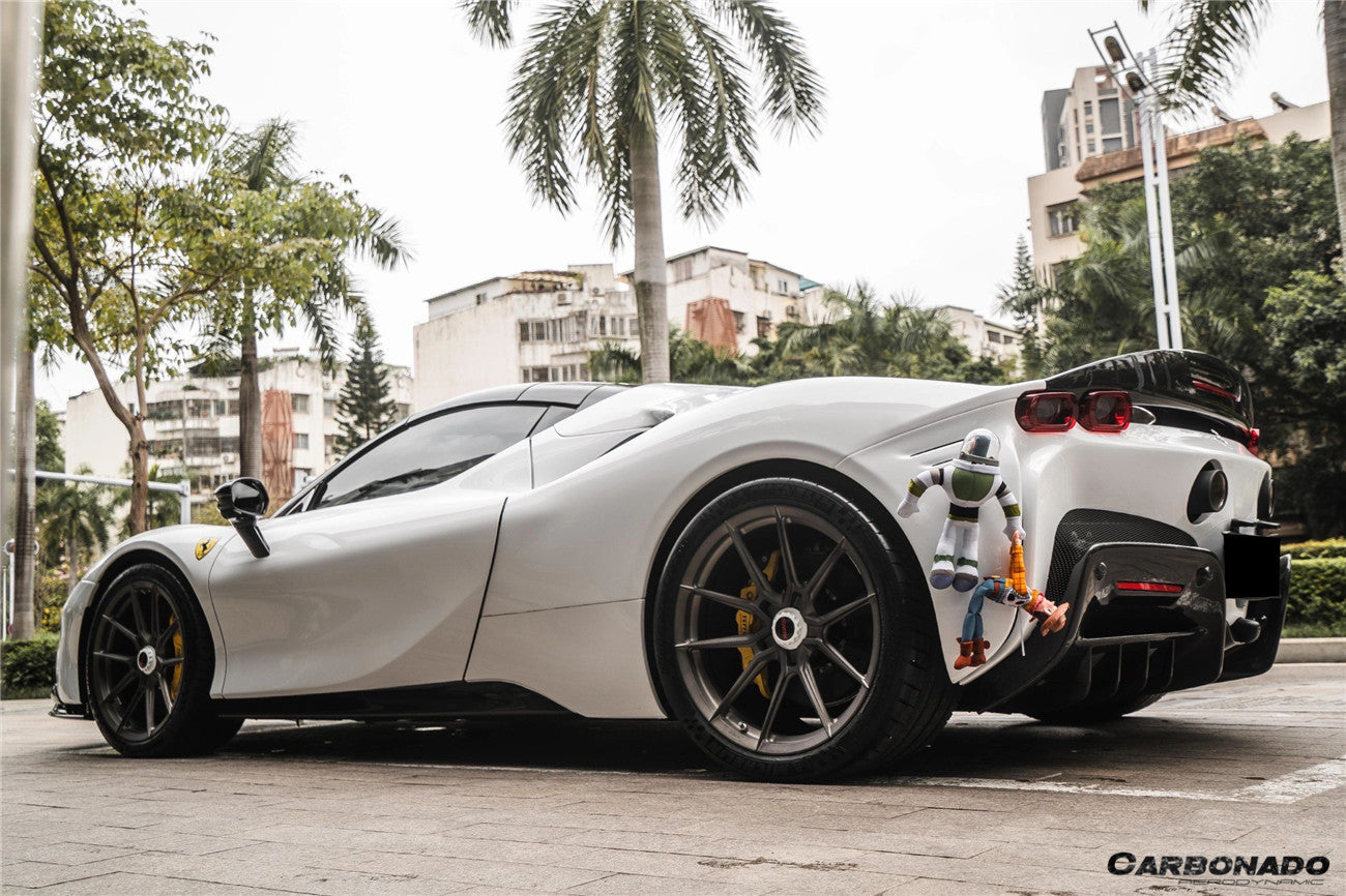 2020-UP Ferrari SSF90 Stradale OE Style Autoclave Carbon Fiber Rear Diffuser - Carbonado
