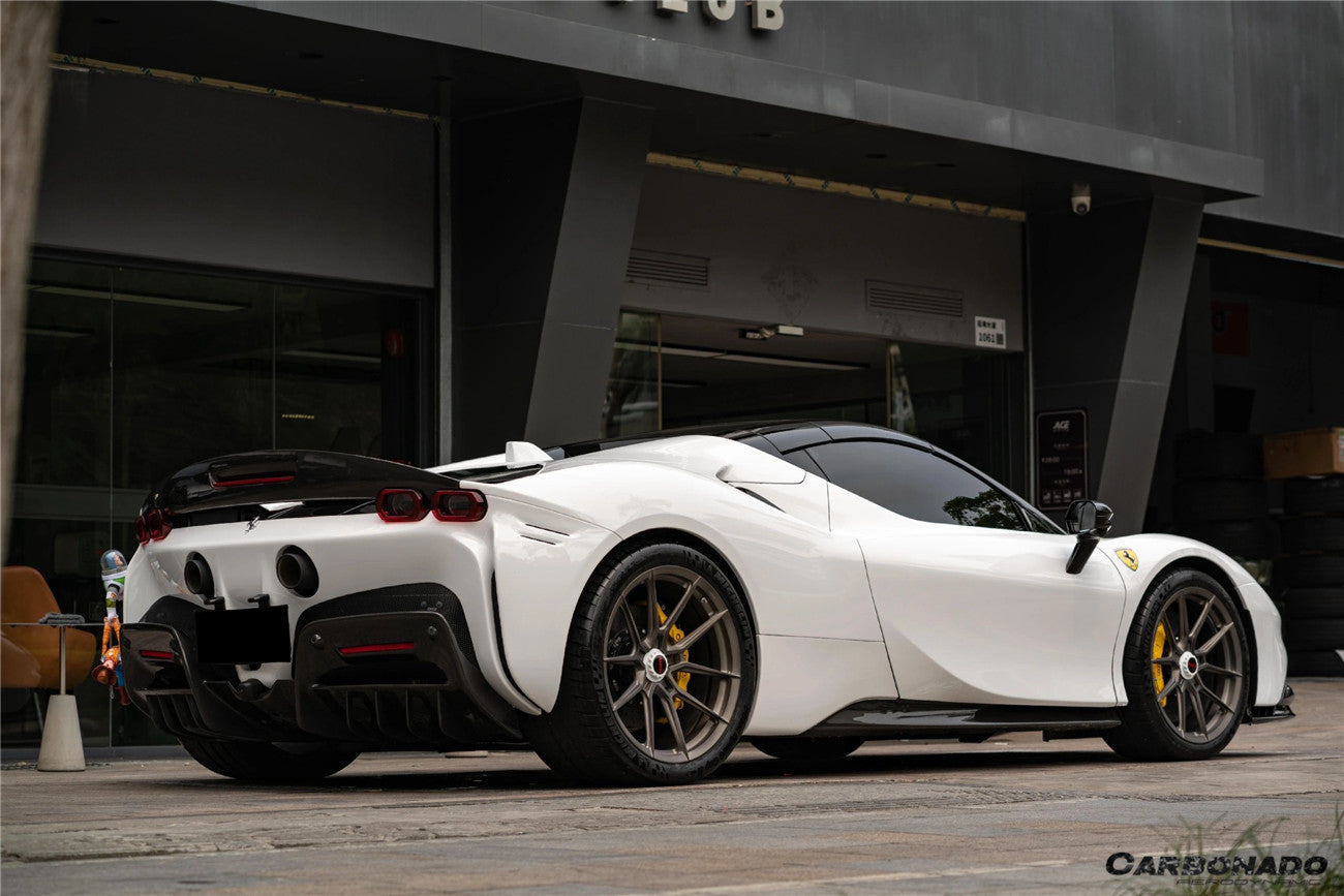 2020-UP Ferrari SSF90 Stradale OE Style Autoclave Carbon Fiber Rear Diffuser - Carbonado
