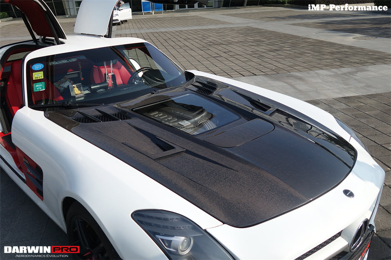 2010-2015 Mercedes Benz W197 SLS AMG IMP Performance Carbon Fiber Hood - DarwinPRO Aerodynamics