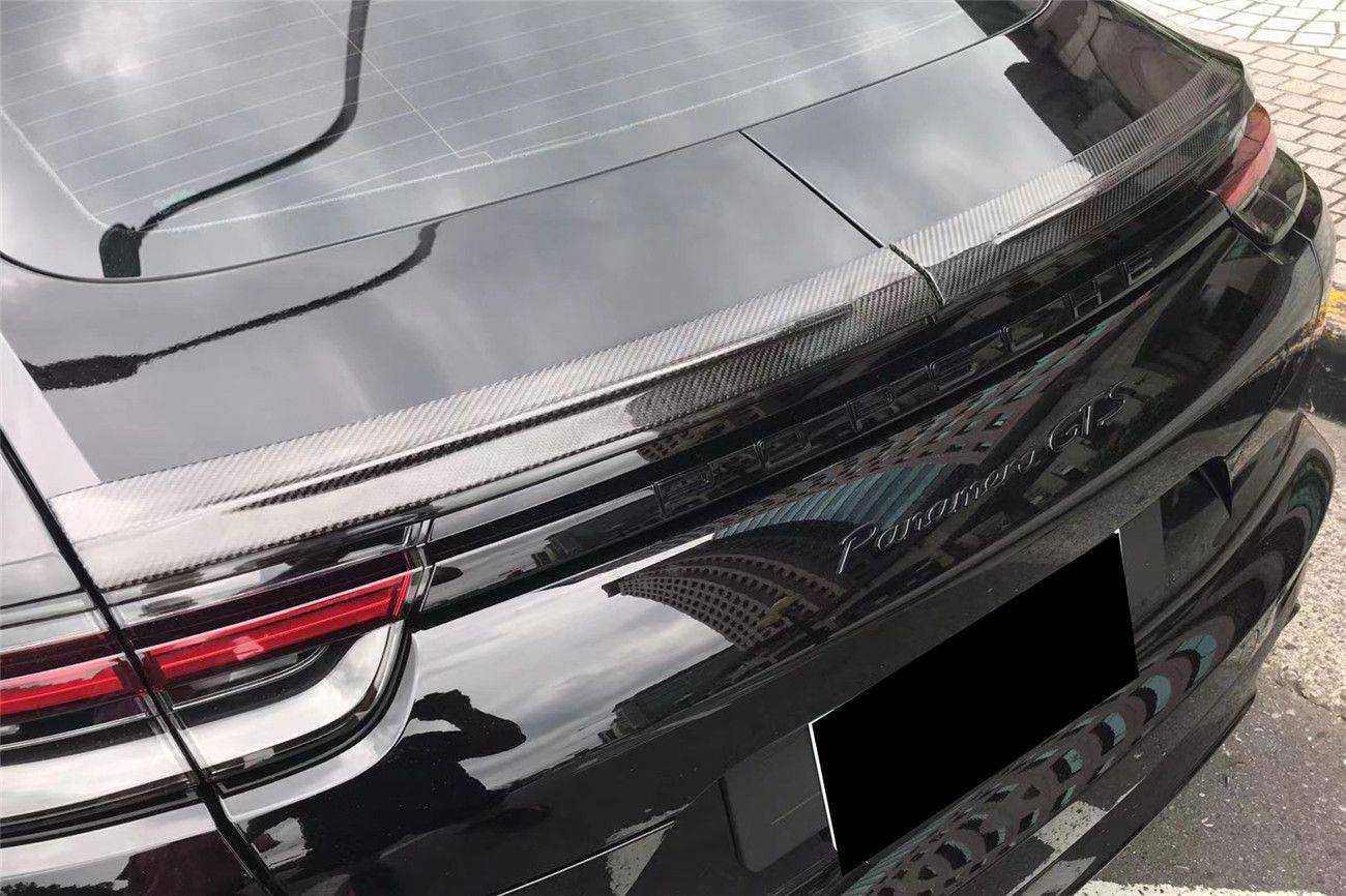 2017-2023 Porsche Panamera 971 TA Style DRY Carbon Fiber Trunk Spoiler - Carbonado