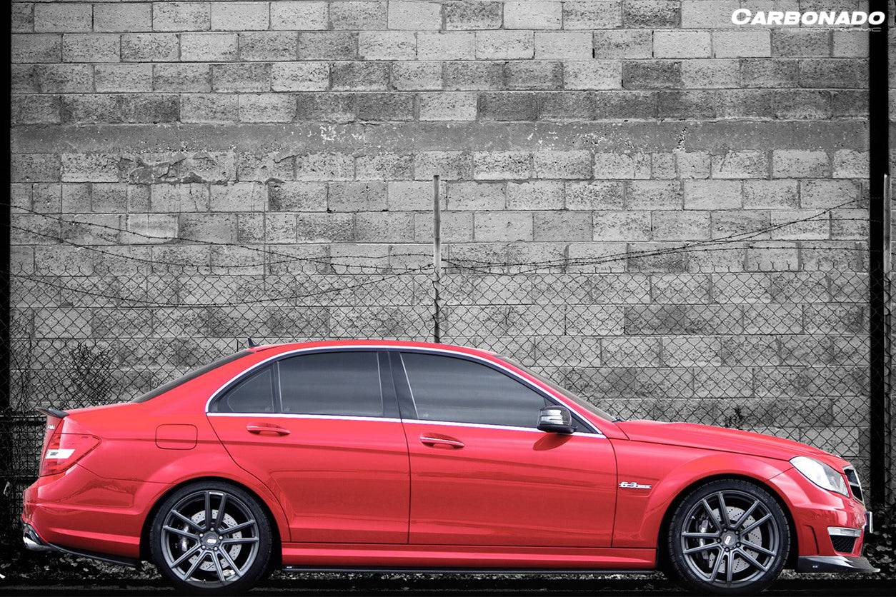 2008-2014 Mercedes Benz W204 C63 AMG RZ Style Carbon Fiber Side Skirts - Carbonado Aero