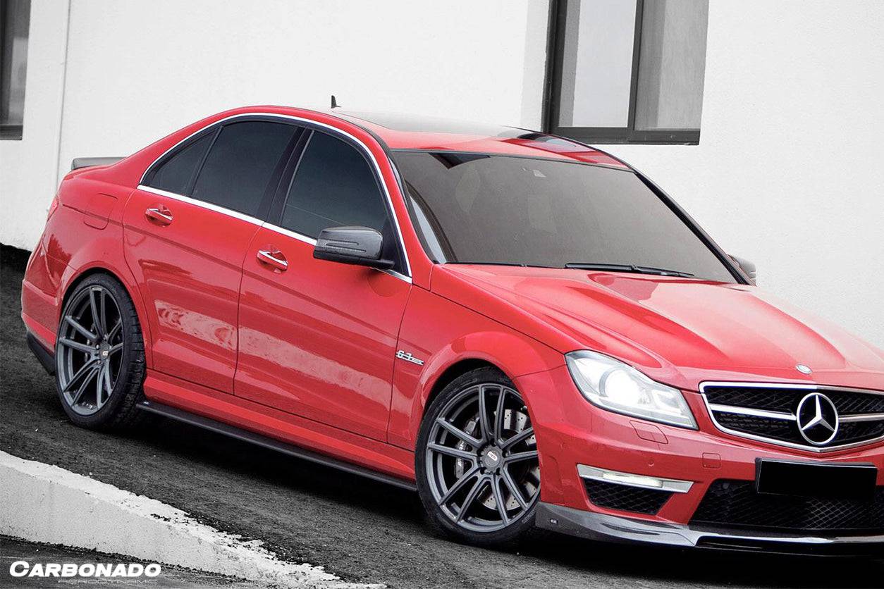 2008-2014 Mercedes Benz W204 C63 AMG RZ Style Carbon Fiber Side Skirts - Carbonado Aero