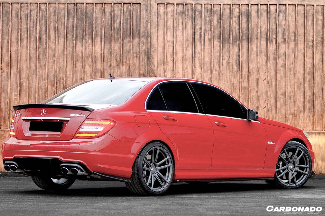 2008-2014 Mercedes Benz W204 C63 AMG RZ Style Carbon Fiber Side Skirts - Carbonado Aero