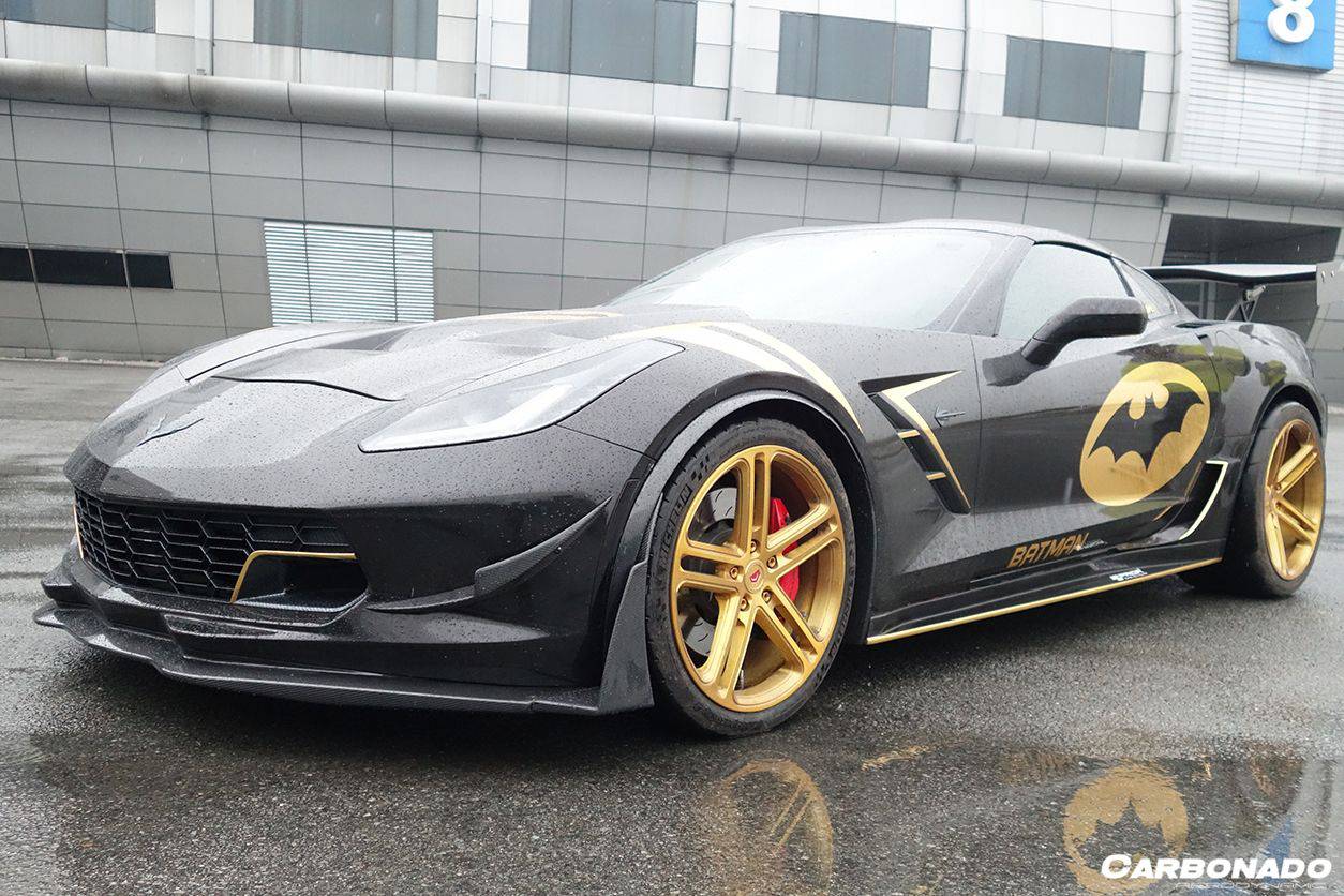 2013-2019 Corvette C7 PD Style Wide body Rear Flares And Side Skirts - Carbonado