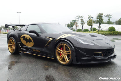 2013-2019 Corvette C7 PD Style Wide body Rear Flares And Side Skirts - Carbonado