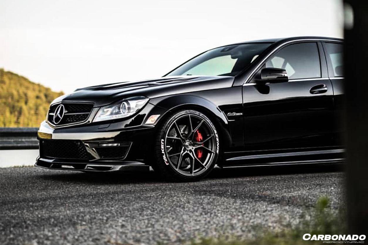 2008-2014 Mercedes Benz W204 C63 AMG RZ Style Carbon Fiber Side Skirts - Carbonado Aero