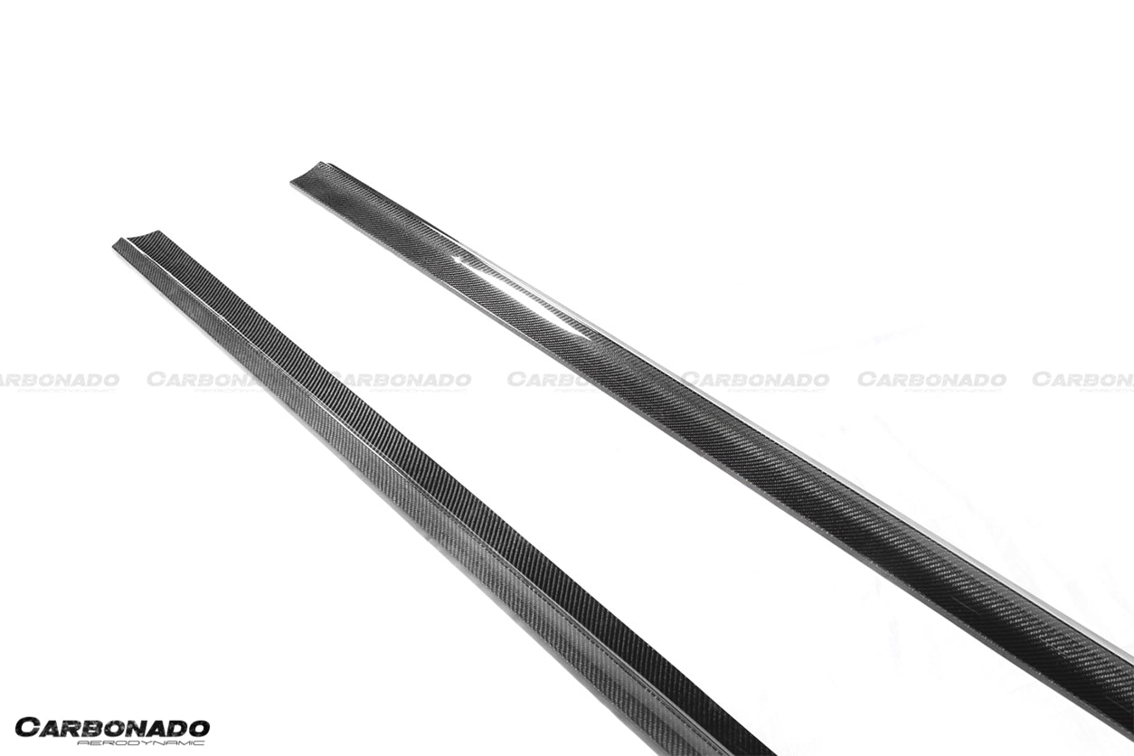2008-2014 Mercedes Benz W204 C63 AMG RZ Style Carbon Fiber Side Skirts - Carbonado
