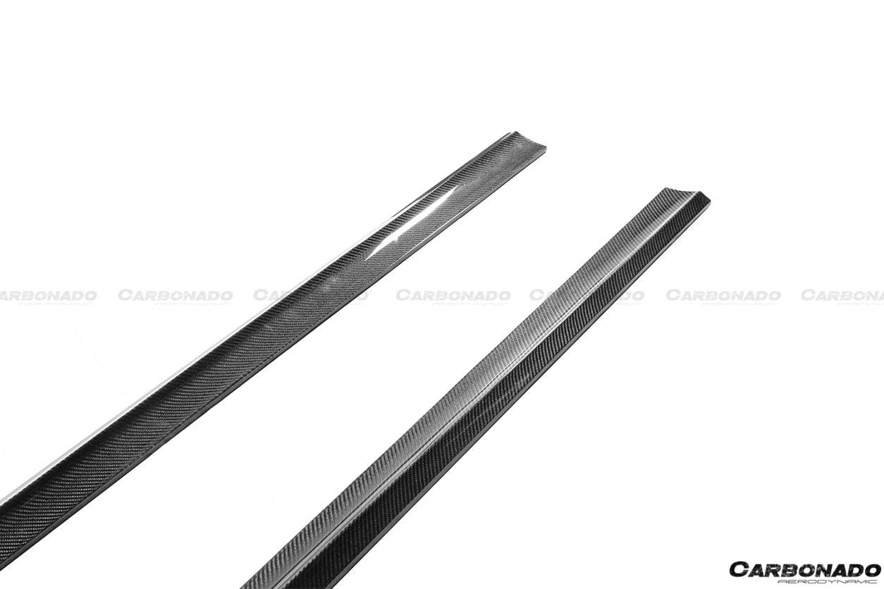 2008-2014 Mercedes Benz W204 C63 AMG RZ Style Carbon Fiber Side Skirts - Carbonado Aero