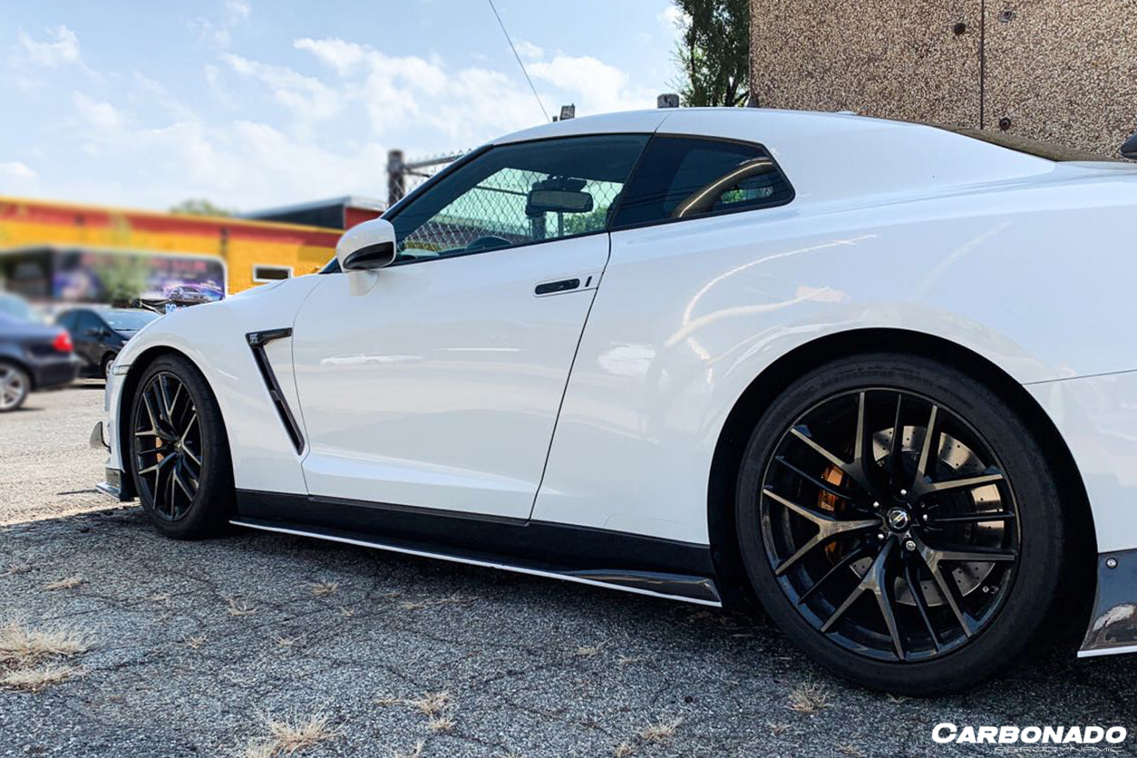 2008-2022 Nissan GTR R35 CBA/DBA VA-II Style Carbon Fiber Side Skirts Under Board - Carbonado