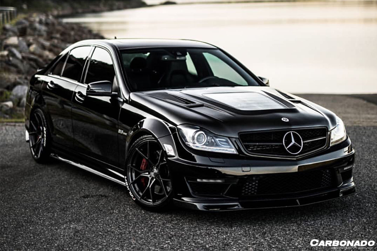 2008-2014 Mercedes Benz W204 C63 AMG RZ Style Carbon Fiber Side Skirts - Carbonado