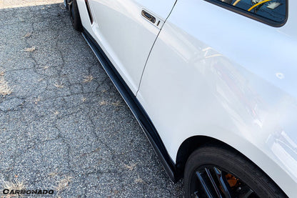 2008-2022 Nissan GTR R35 CBA/DBA VA-II Style Carbon Fiber Side Skirts Under Board - Carbonado