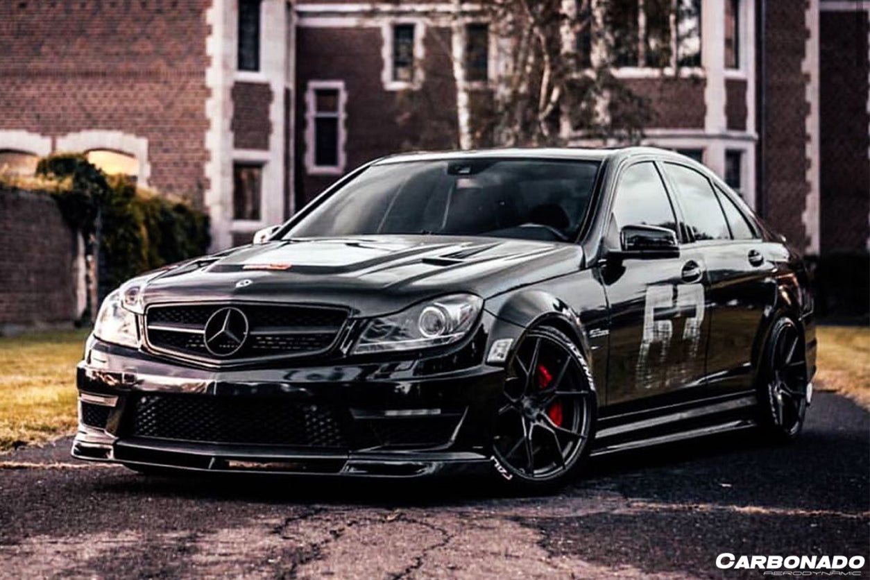 2008-2014 Mercedes Benz W204 C63 AMG RZ Style Carbon Fiber Side Skirts - Carbonado