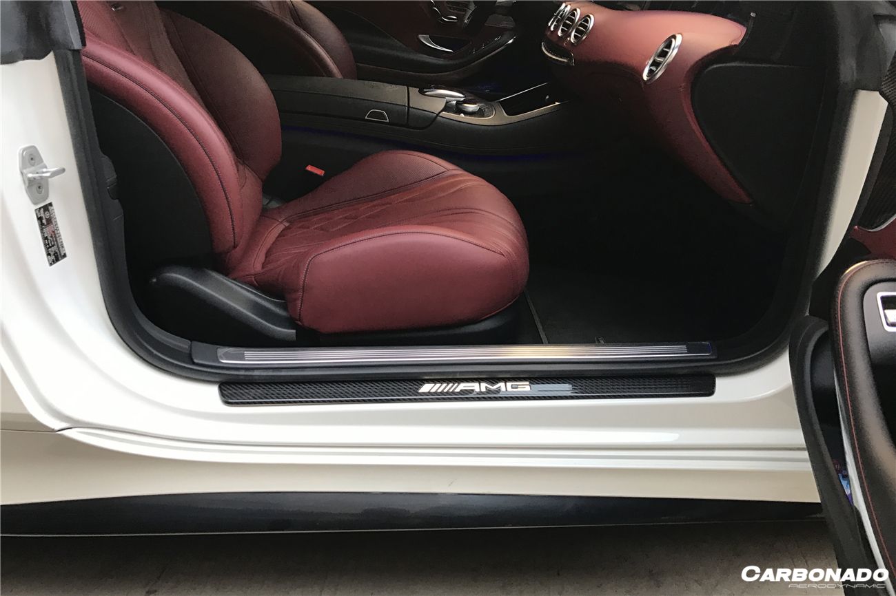 2014-2021 Mercedes Benz C217 S63/S65 AMG Coupe OE Style Dry Carbon Fiber Door Sills Steps Cover - Carbonado Aero