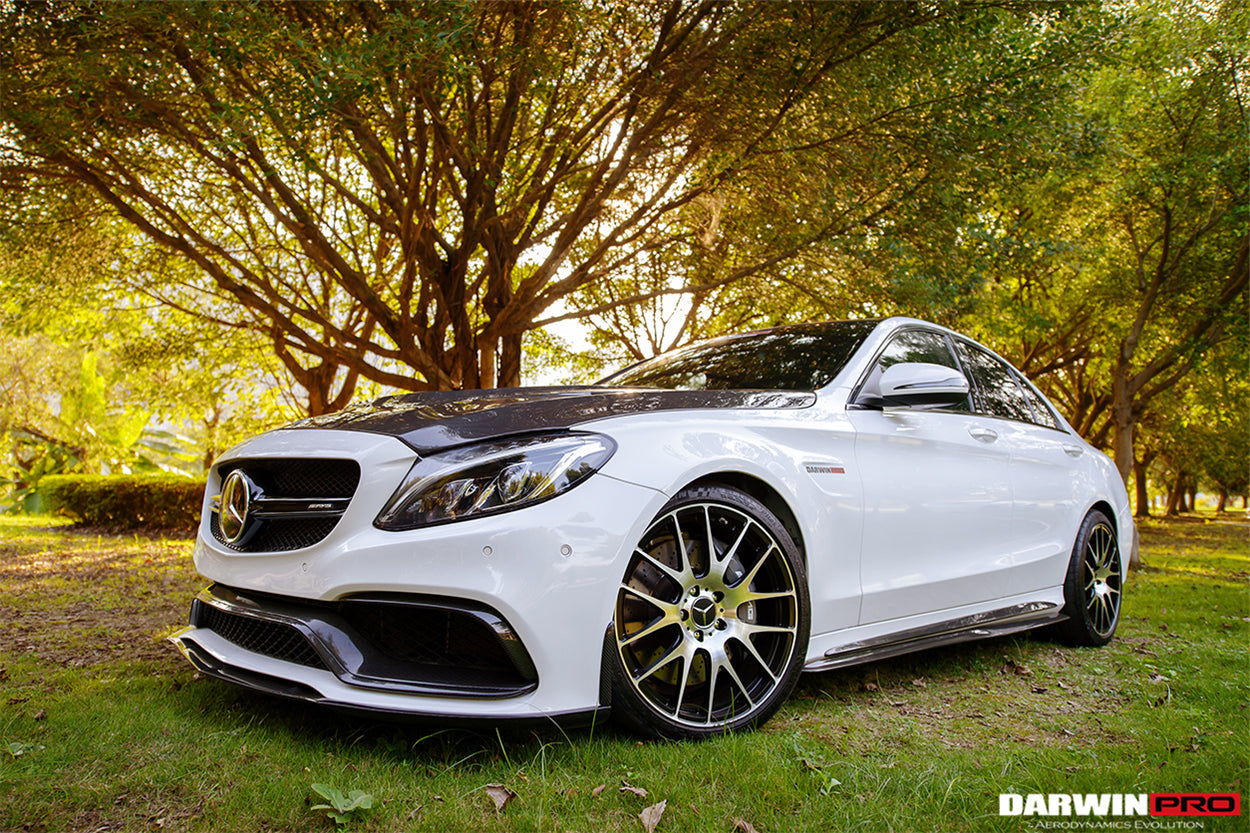 2015-2021 Mercedes Benz W205 C63/S AMG Sedan Carbon Fiber Side Skirts Extension - DarwinPRO Aerodynamics