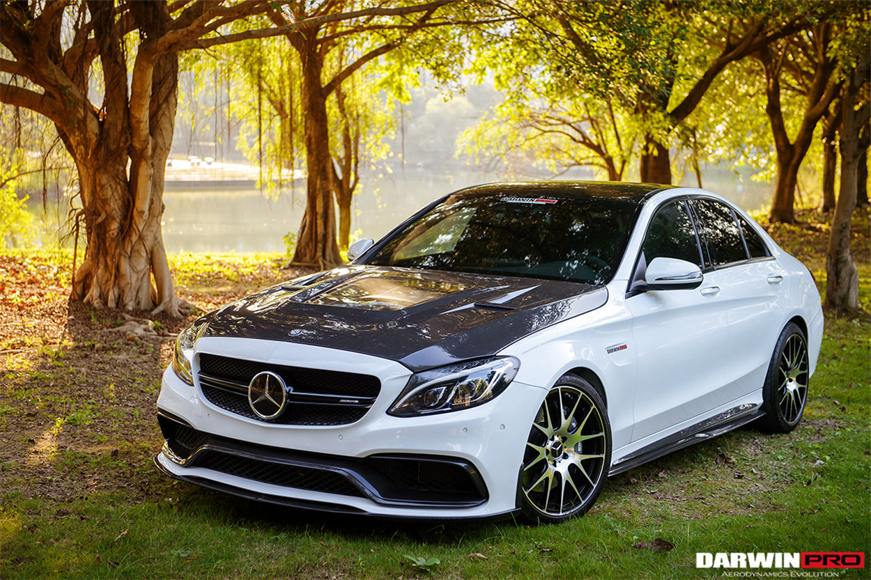2015-2021 Mercedes Benz W205 C63/S AMG Sedan Carbon Fiber Side Skirts Extension - DarwinPRO Aerodynamics