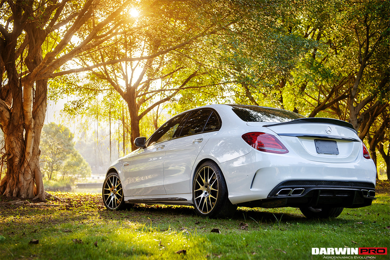2015-2021 Mercedes Benz W205 C63/S AMG Sedan Carbon Fiber Side Skirts Extension - DarwinPRO Aerodynamics