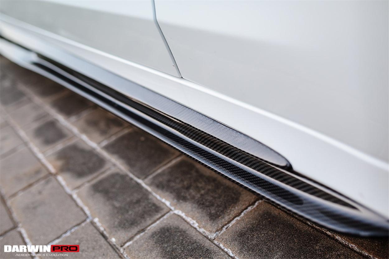 2015-2021 Mercedes Benz W205 C63/S AMG Sedan Carbon Fiber Side Skirts Extension - DarwinPRO Aerodynamics