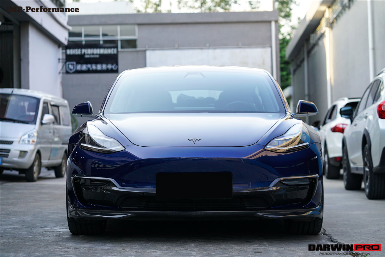 2017-2023 Tesla Model 3 IMP Performance Carbon Fiber Front Lip - DarwinPRO Aerodynamics