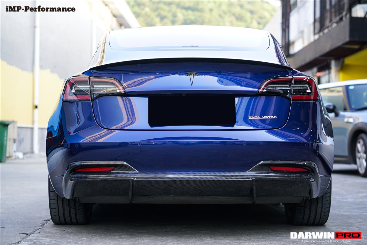 2017-2023 Tesla Model 3 IMP Performance Carbon Fiber Rear Lip - DarwinPRO Aerodynamics