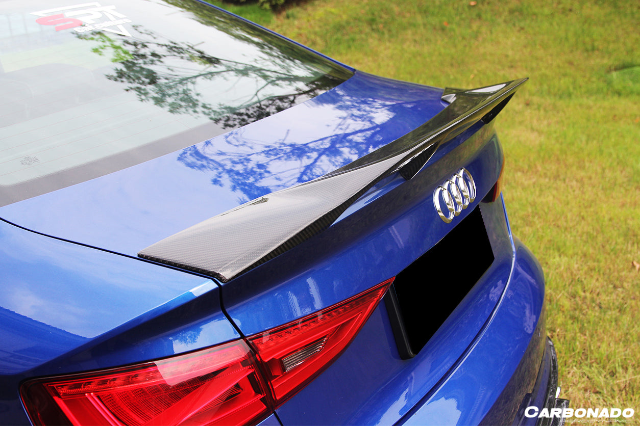 2013-2020 Audi S3/ A3 /RS3 Sedan RT Style Carbon Fiber Trunk Spoiler - Carbonado