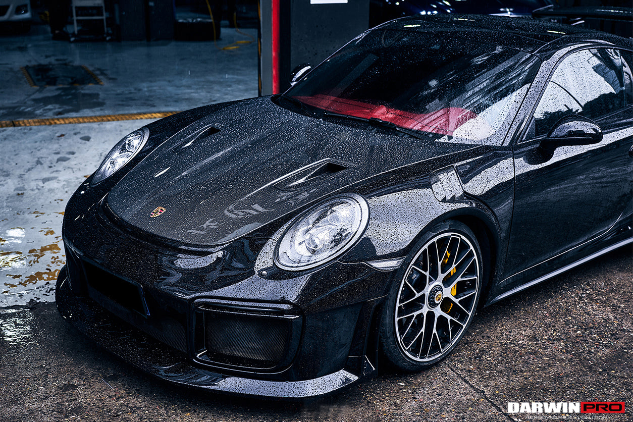 2013-2019 Porsche 911 991 Turbo/S GT2RS Style Partial Carbon Fiber Front Bumper and Fender - DarwinPRO Aerodynamics