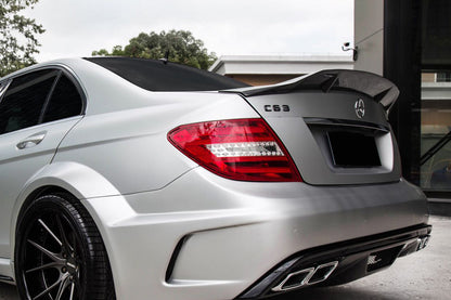 2008-2014 Mercedes Benz W204 C Class/ C63 AMG Sedan RT Style Carbon Fiber Trunk Spoiler - Carbonado