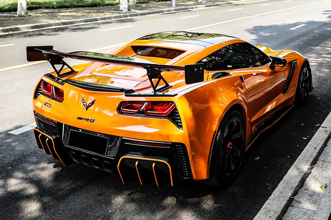 2013-2019 Corvette C7 Z51 Z06 Grandsport AR Style Carbon Fiber Trunk Spoiler - Carbonado