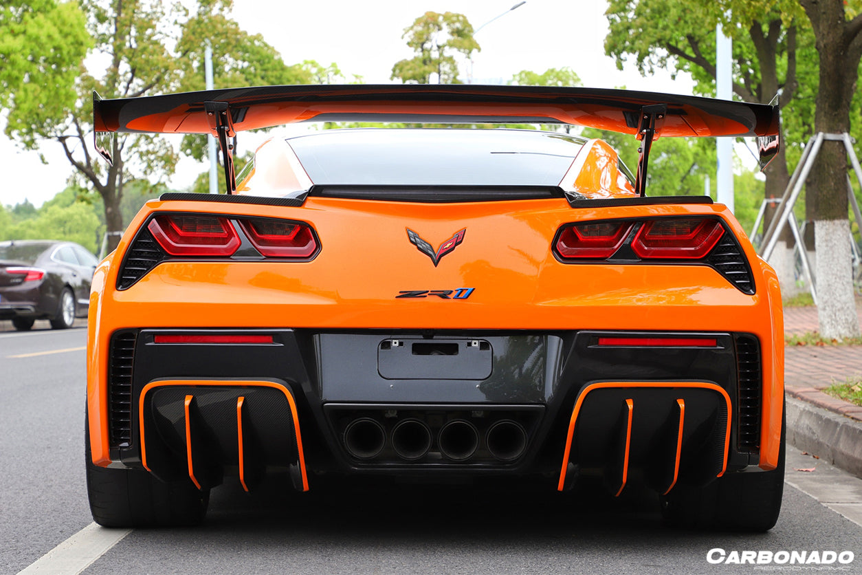 2013-2019 Corvette C7 Z51 Z06 Grandsport AR Style Carbon Fiber Trunk Spoiler - Carbonado