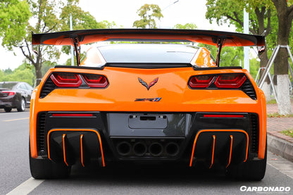 2013-2019 Corvette C7 Z51 Z06 Grandsport AR Style Carbon Fiber Trunk Spoiler - Carbonado