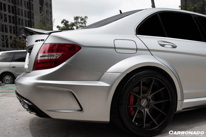 2008-2014 Mercedes Benz W204 C Class/ C63 AMG Sedan RT Style Carbon Fiber Trunk Spoiler - Carbonado
