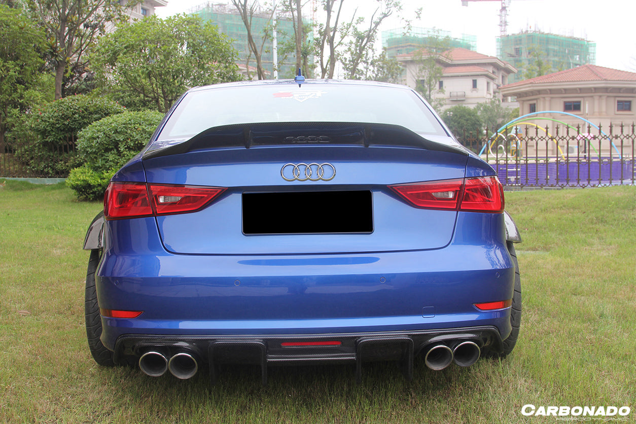 2013-2020 Audi S3/ A3 /RS3 Sedan RT Style Carbon Fiber Trunk Spoiler - Carbonado